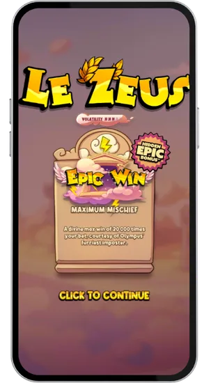 Le Zeus demo Ekran startowy ukrytego bonusu epickiego